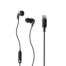 Skullcandy Set Lightning earbuds closeup showing compact design for daily listening.