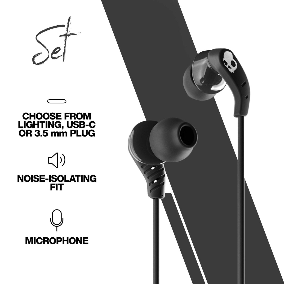 Skullcandy Set Lightning ipx4-resistance image emphasizes sweat and weather protection.