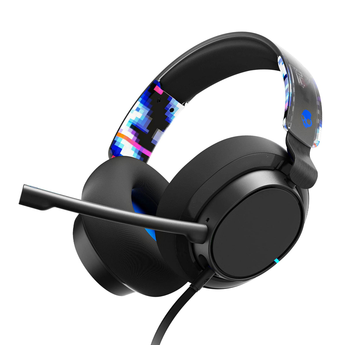 Skullcandy SLYR Pro blue headset front view for immersive gaming comfort