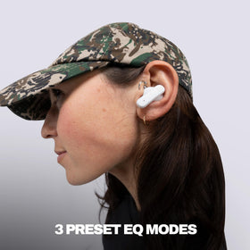 Skullcandy Smokin’ Buds charging case open for easy recharging.