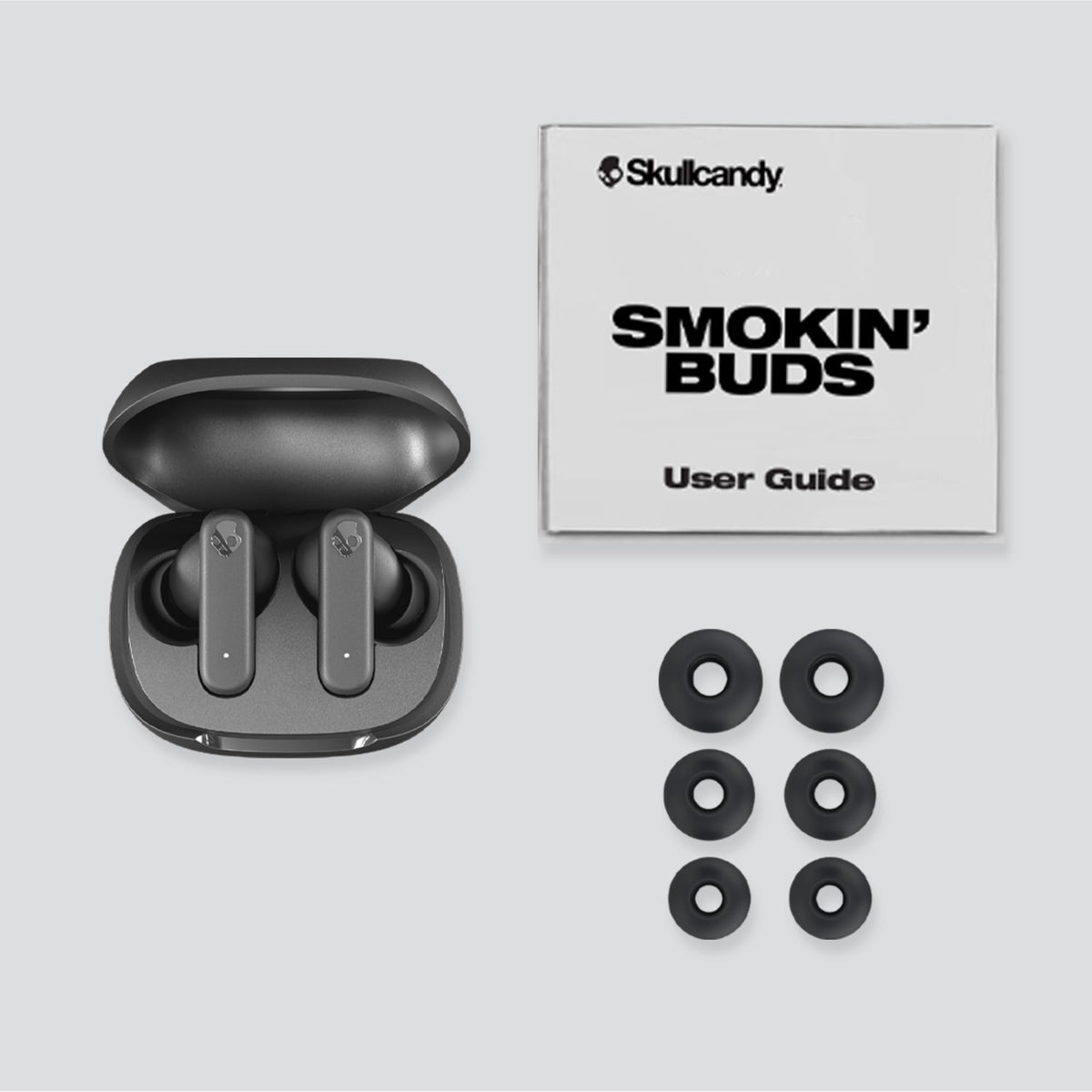 Skullcandy Smokin’ Buds touchscreen controls and EQ mode labels for quick audio switching