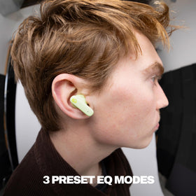 Skullcandy charging case open with earbuds and battery visible
