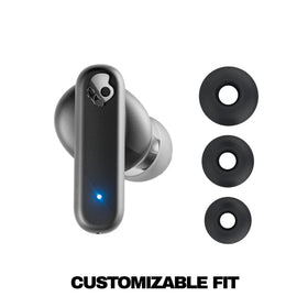 Skullcandy earbud in ear demonstrating secure fit and isolation