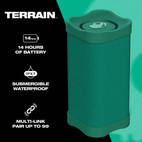 Skullcandy Terrain close-up of passive radiator detail, improves bass performance