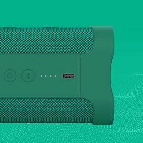 Skullcandy Terrain held in hand to show scale and easy portability