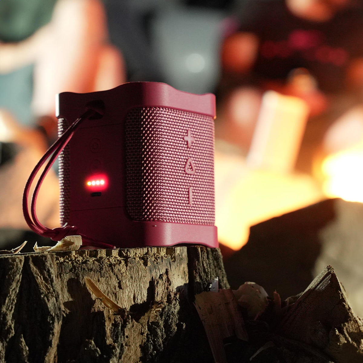 Lifeworks Skullcandy Terrain Mini on poolside surface showing IPX7 waterproof benefit
