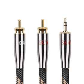 SKW front view of cable showing polished metal housings and connectors for reliable connections