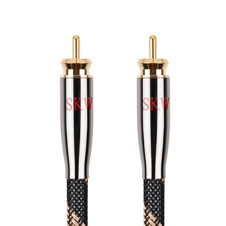 SKW digital coaxial RCA-to-RCA cable with multi-shielding for clean hi-fi signal