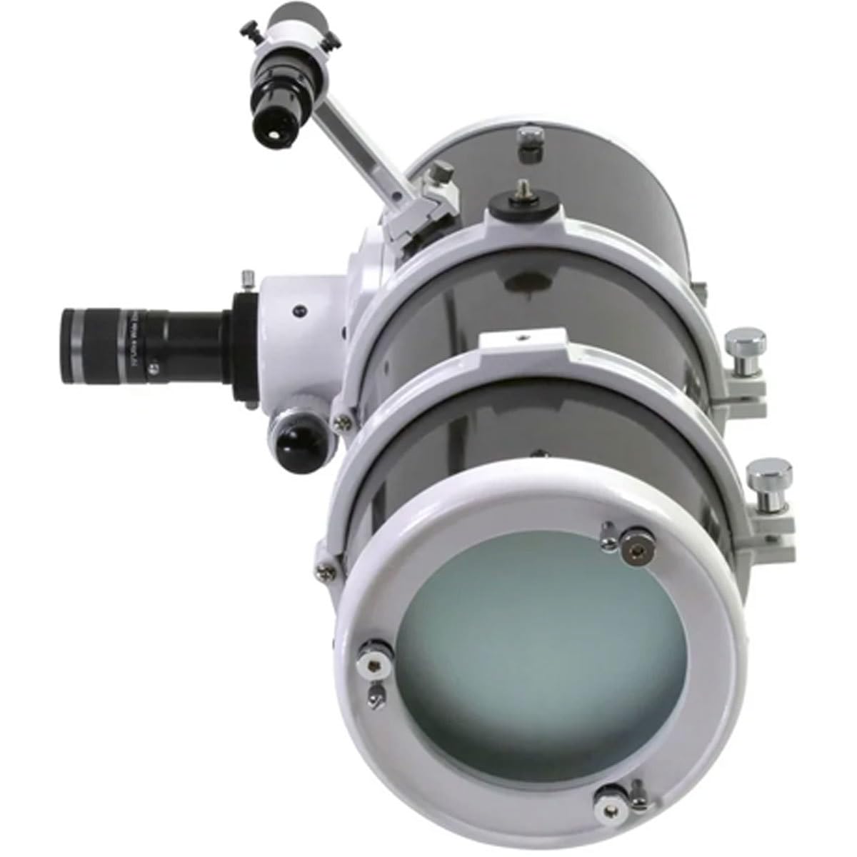 Sky-Watcher Quattro 150P tube rings and dovetail ensure stable mounting.