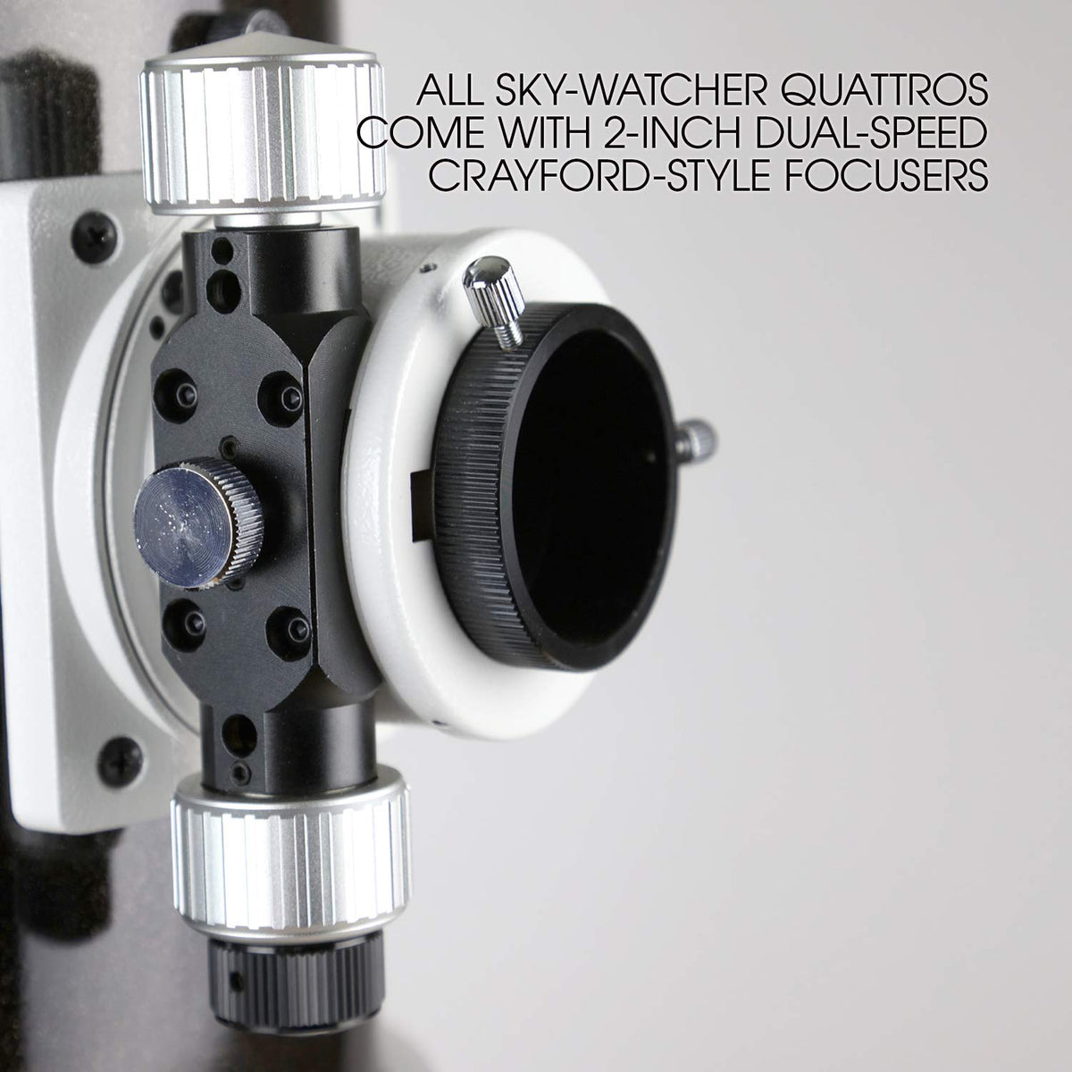 Quattro-300P 2in dual-speed focuser enables precise focusing for sharp planetary and deep-sky images.