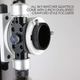 Quattro-300P 2in dual-speed focuser enables precise focusing for sharp planetary and deep-sky images.