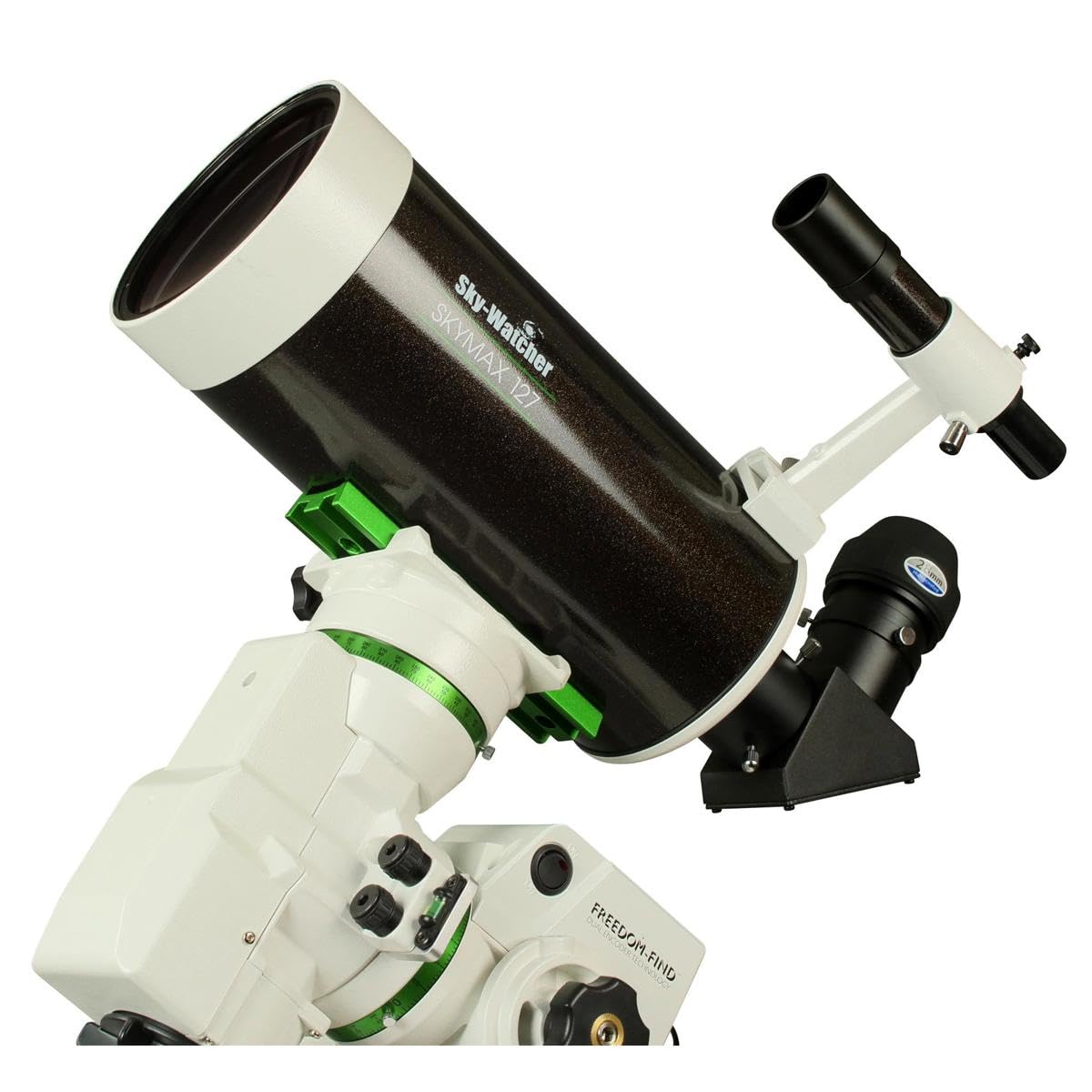 Sky-Watcher Skymax 127mm Maksutov-Cassegrain corrector plate coatings boost contrast and transmission.