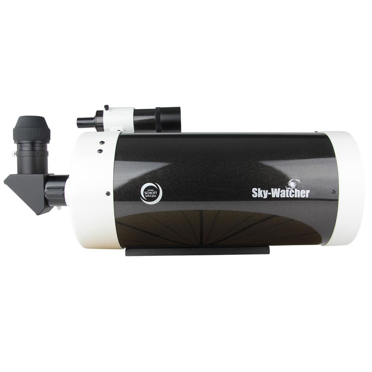 Sky-Watcher Skymax 180mm tube close-up showing Maksutov-Cassegrain design and tube length.