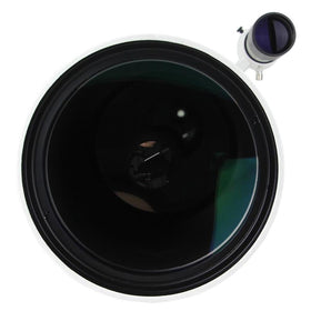 Sky-Watcher Skymax 180mm primary mirror close-up illustrating reflective coating and quality.