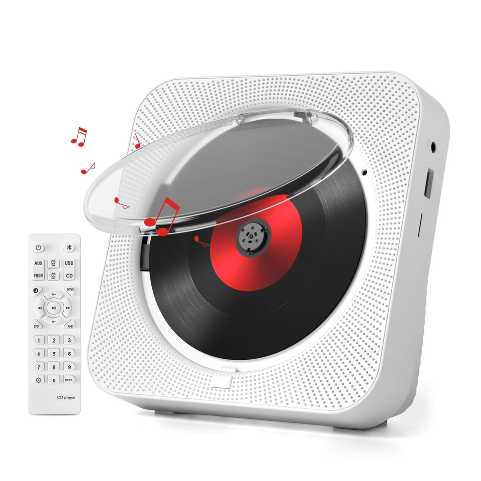 SKYANS CD Player with dual 5W hi-fi speakers for rich room-filling sound