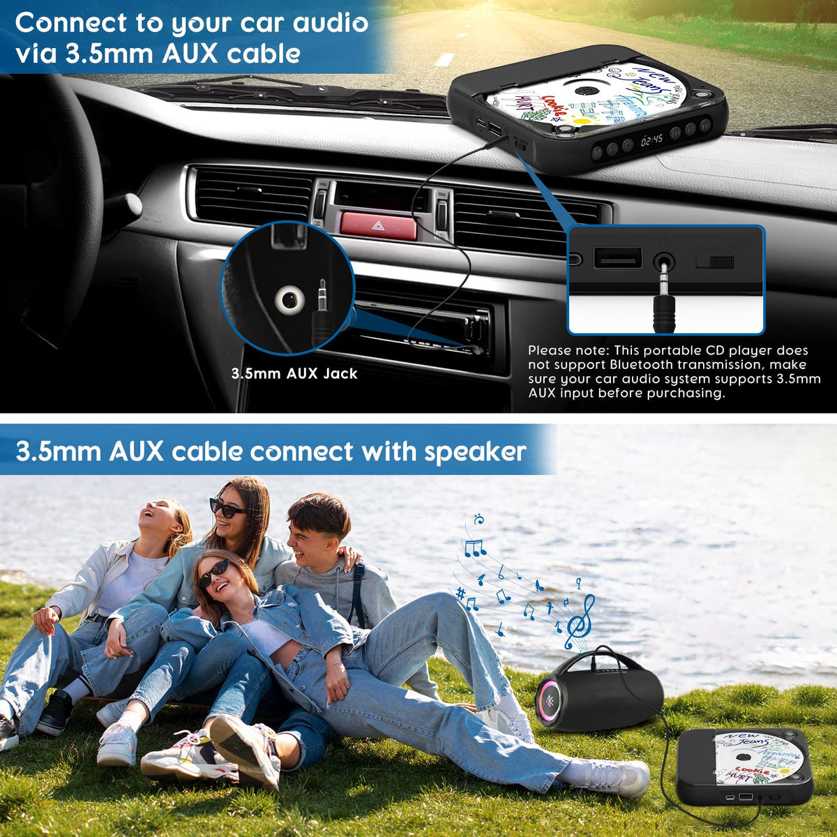 SKYANS speaker grill close-up highlighting built-in HiFi speakers benefit