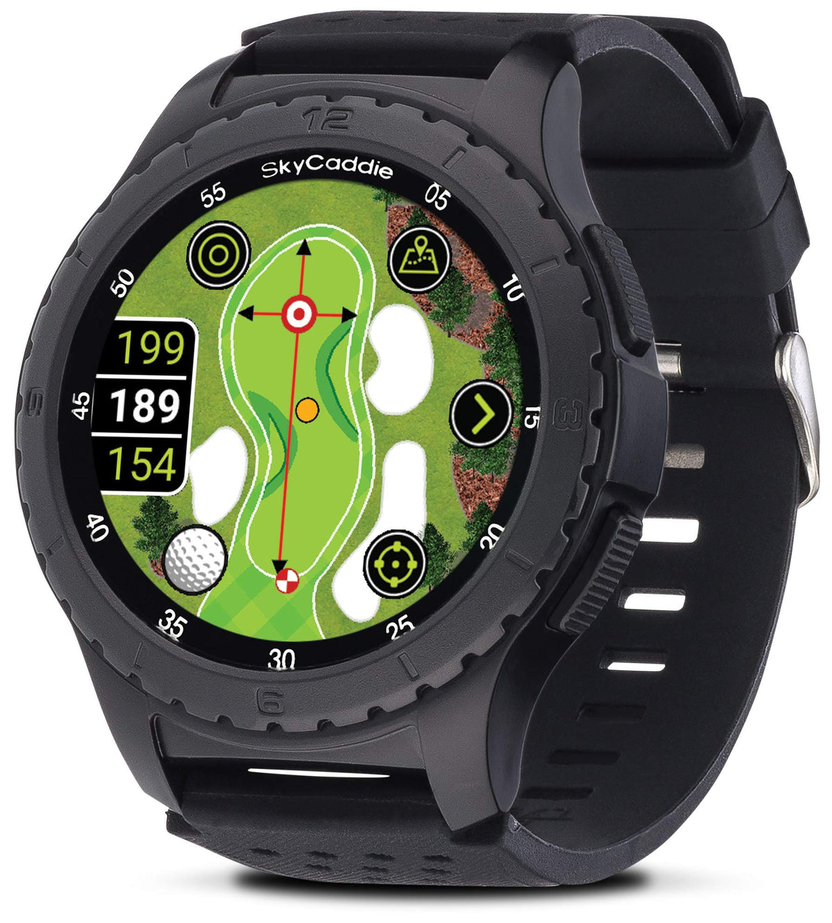 SkyCaddie LX5 WiFi sync keeps scores and stats up to date.