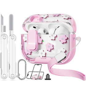 Skyconser AirPods Pro 3 case with floral pattern for stylish protection.
