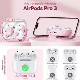 Skyconser AirPods Pro 3 case shows built-in stand for hands-free viewing.