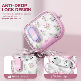 Skyconser AirPods Pro case security lock keeps the lid securely closed.