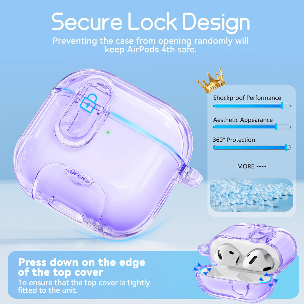 Skyconser AirPods 4 Case featuring a bling keychain for stylish flair