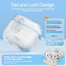 Skyconser AirPods 4th Gen case featuring built-in phone stand for hands-free use.