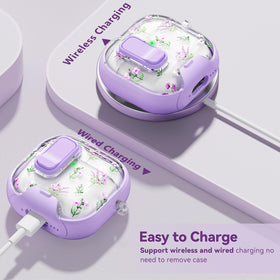 Skyconser AirPods 4 purple narcissus pattern adds vibrant flair.