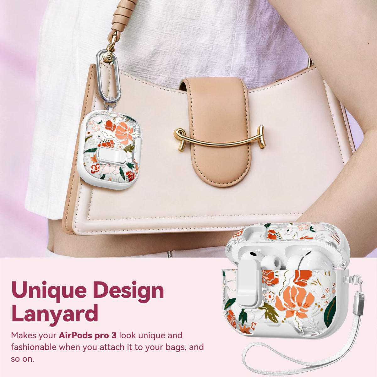 Skyconser AirPods Pro 3 case durable PC+TPU materials cushion shocks and daily wear.