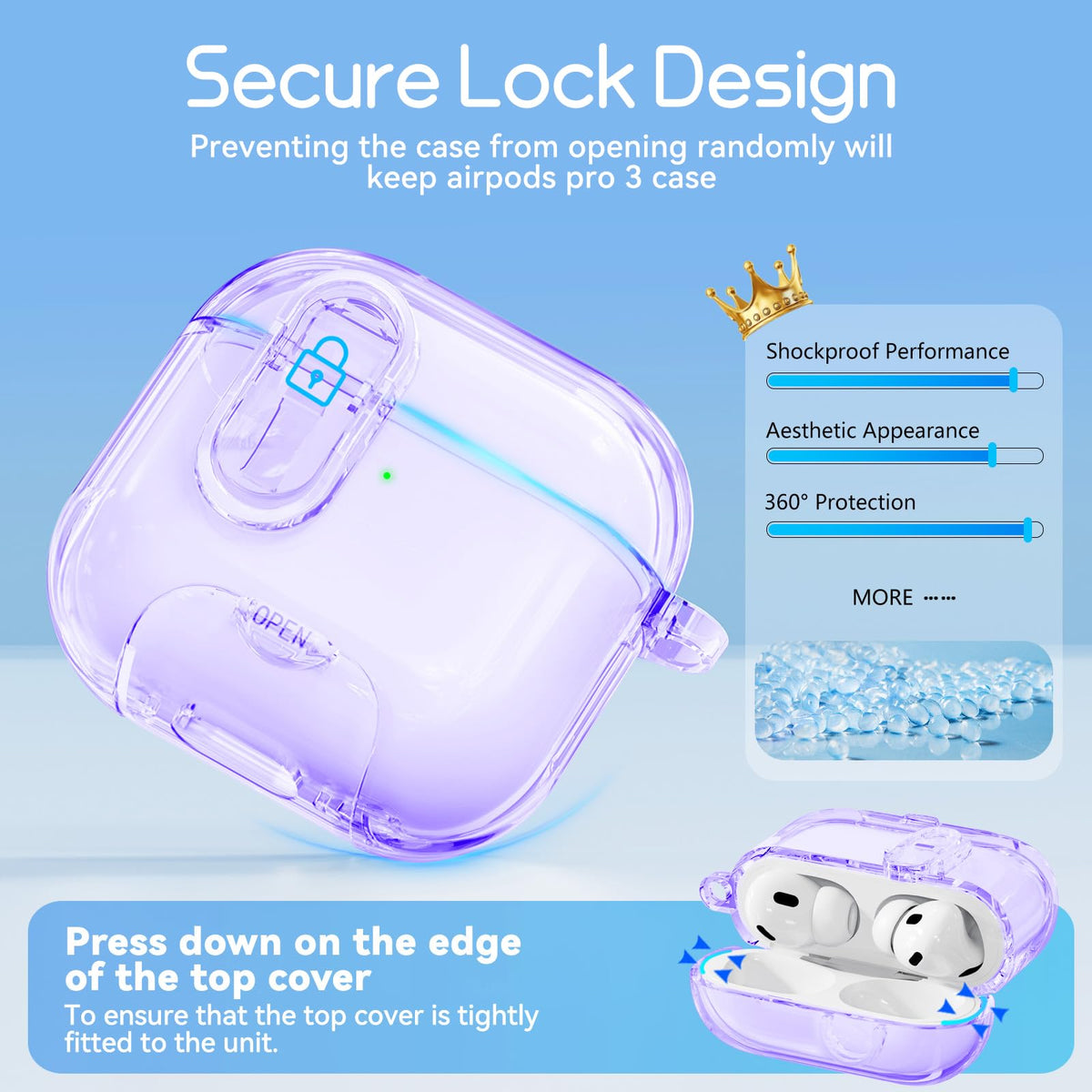 Skyconser bling keychain adds cute flair while securing AirPods Pro 3.