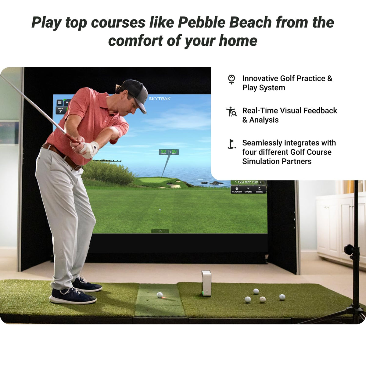 SkyTrak wireless connection to devices enables indoor practice anywhere