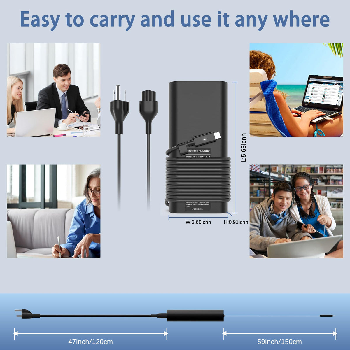 Skyvast in travel bag beside laptop showing portability and convenient backup power