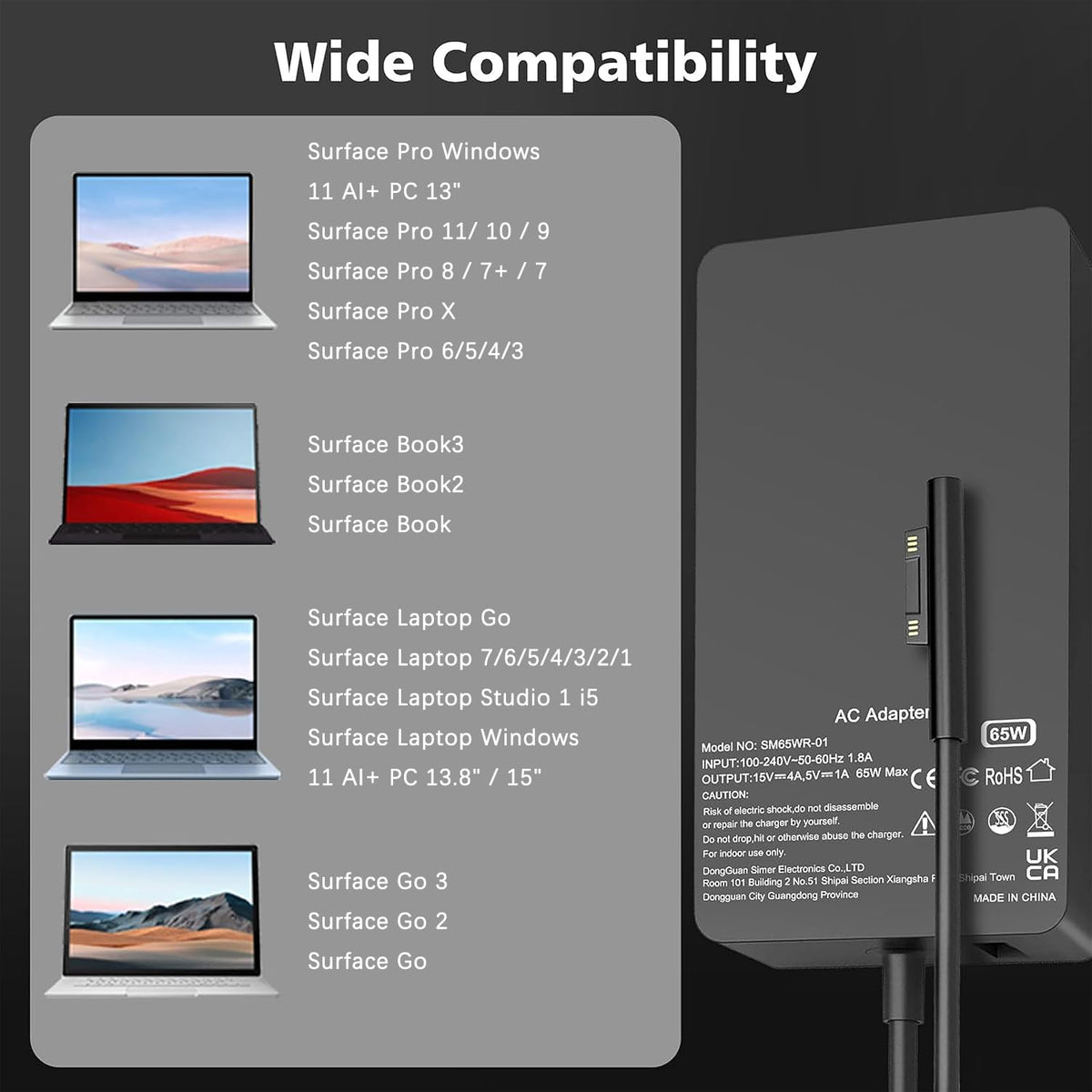 Skyvast compatibility overview shows broad Surface model support.