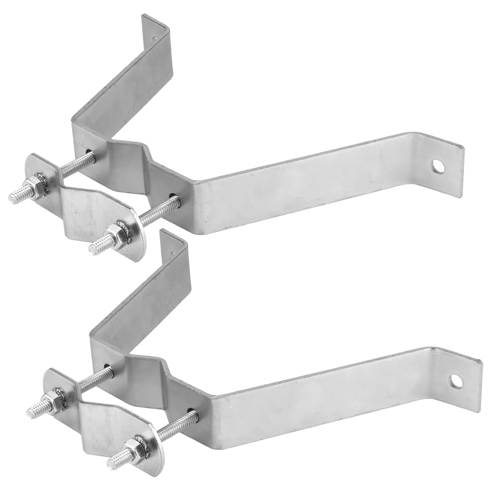 Skywalker 4in heavy-duty wall mount brackets securing an antenna mast in all weather.