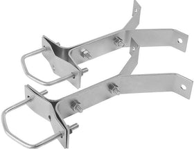 Skywalker 6-inch wall mount brackets securing antenna mast against wind and weather.