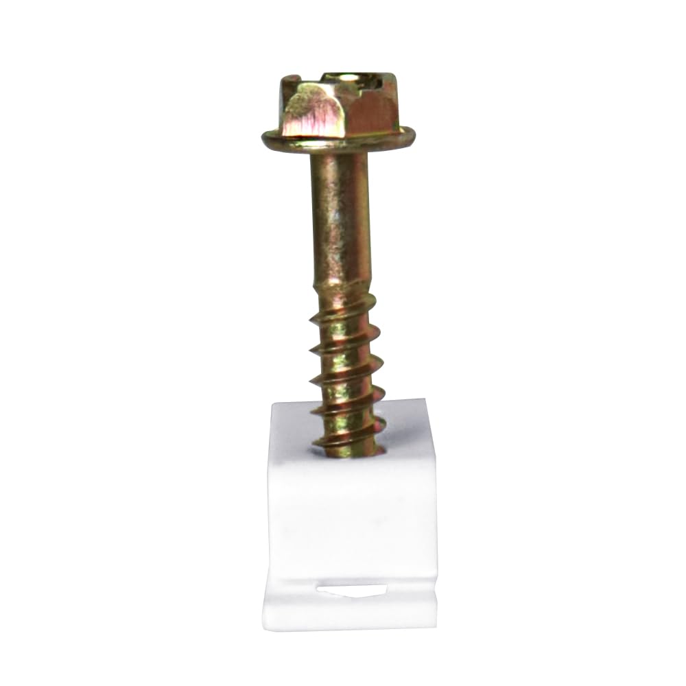 Skywalker clip close-up highlighting built-in screw for secure RG-6 cabling.