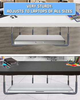 skywin mounted under desk side profile saving desk space and improving organization