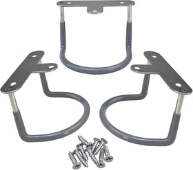Under-desk mount supports laptops tablets and keyboards for flexible storage.