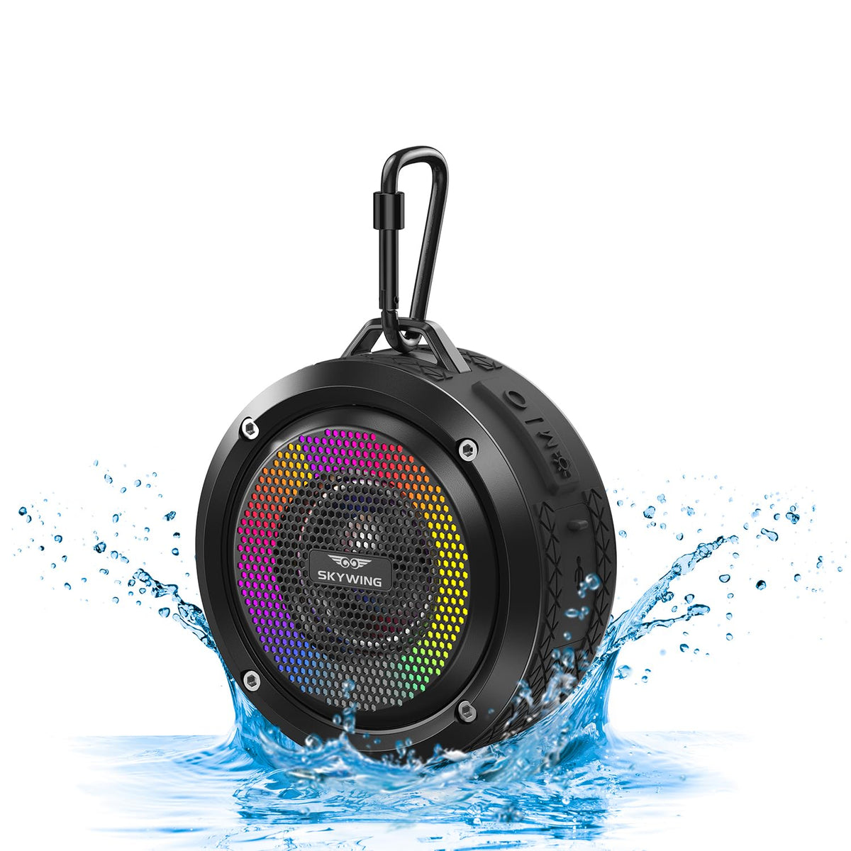 SKYWING Soundace S6 front view showing compact speaker and grille, portable convenience