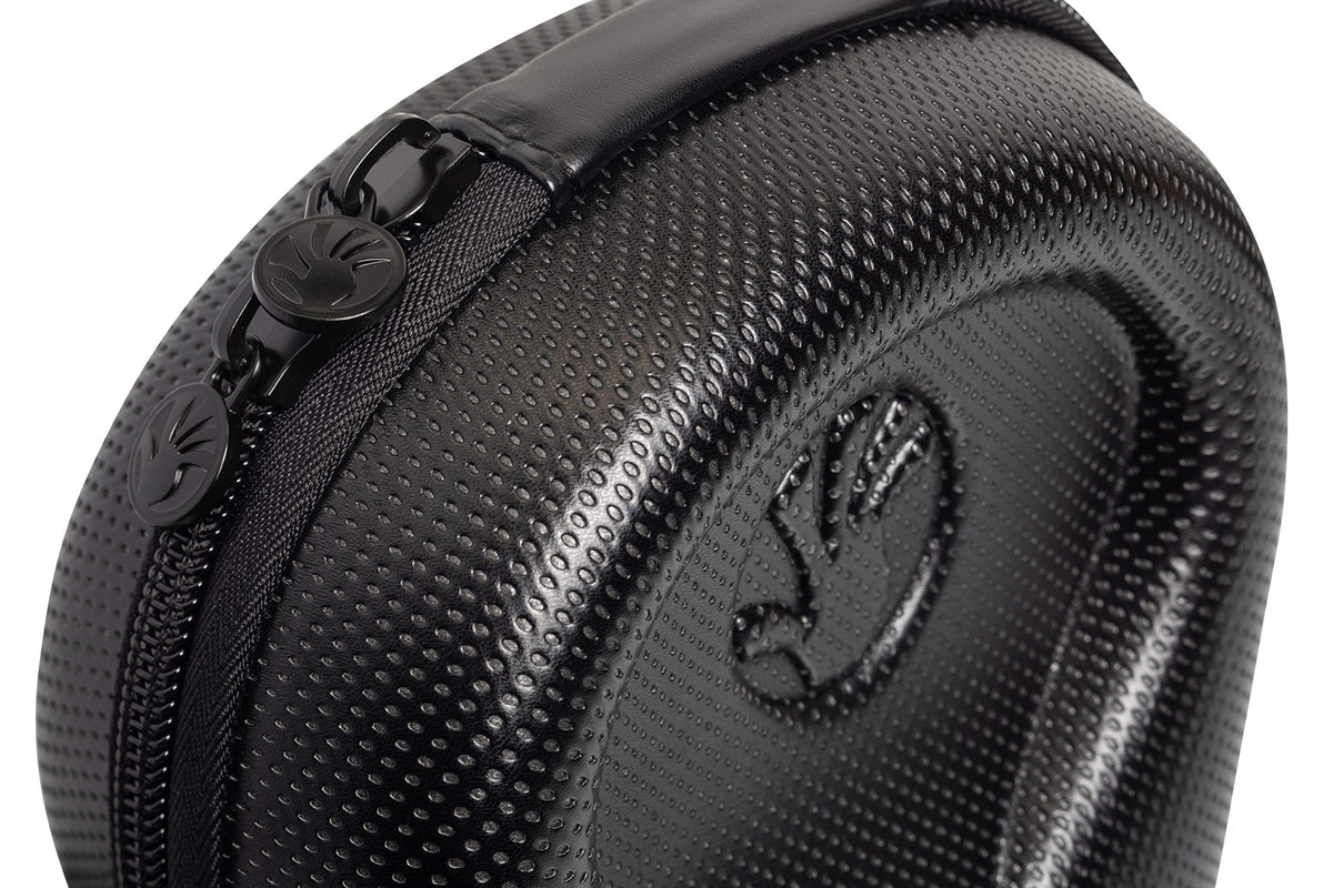 Slappa HardBody Pro Case back clip demonstrates backpack attachment.