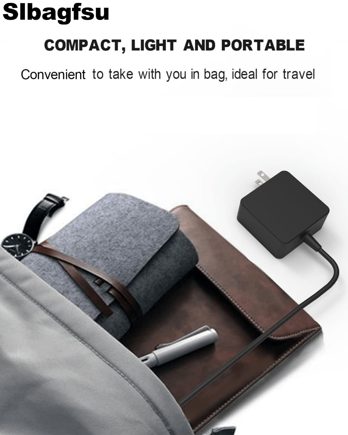 Slbagfsu packaging includes AC adapter and Type-C charging cable