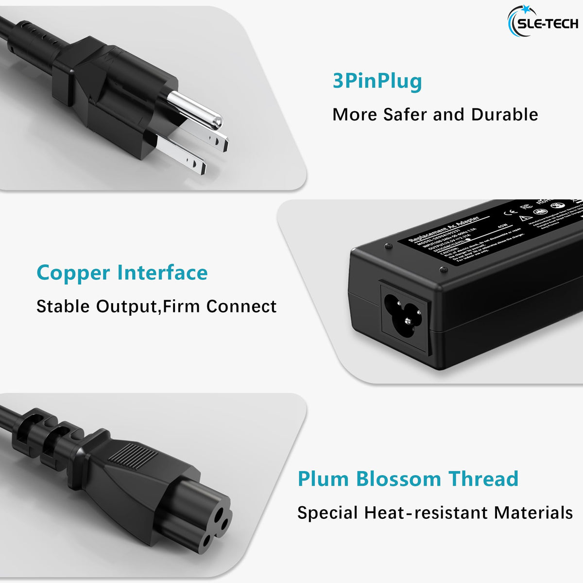SLE-TECH 45W charger for Dell XPS models delivering steady power delivery