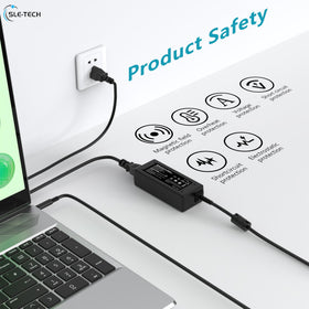 Durable cord on the SLE-TECH 45W charger designed for travel and daily use