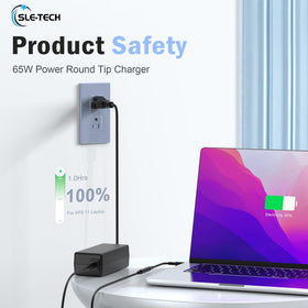 SLE-TECH 65W charger with 8.8ft cord for flexible setup at home or travel