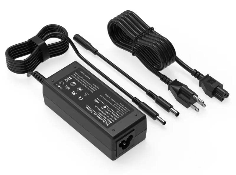 SLE-TECH 65W laptop charger front view showing sturdy housing and round tip compatibility