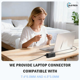 SLE-TECH 65W charger round-tip connectors supporting multiple sizes