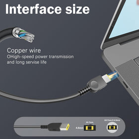SLE-TECH power cable and barrel connector showing flexible cable and secure fit
