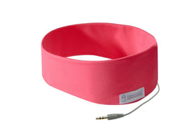 SleepPhones front view in Sunset Pink showing comfortable headband fit