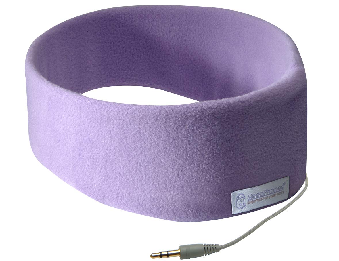 SleepPhones Quiet Lavender front view showing snug headband and comfortable fit