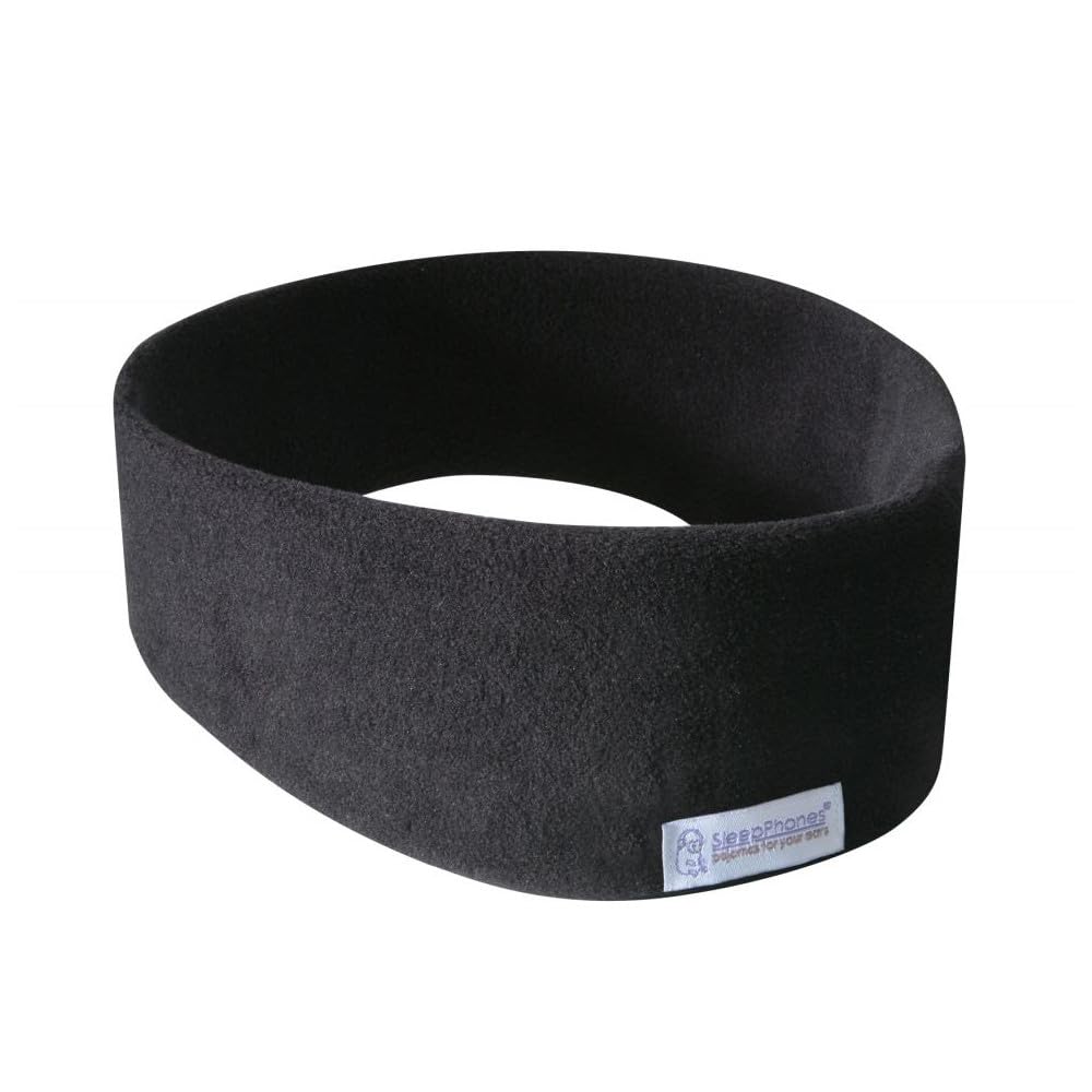 SleepPhones wireless sleep headphones with midnight black fleece, comfortable all-night wear.