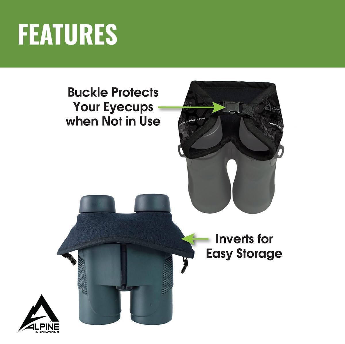 Slicker Bino Bandit protects eyecups when not in use.